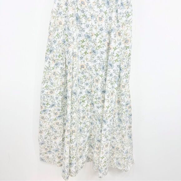 J. Crew White Pastel Floral Button Up Strappy Long Cotton Summer Dress - Picture 12 of 16